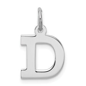 Sterling Silver, Amanda Collection Small Block Style Initial D Pendant